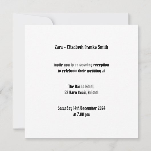 Custom Twee Bruiden Biker Motorfiets Avond Bruilof Kaart (Achterkant)