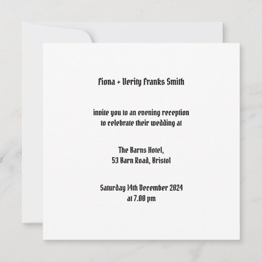 Custom Twee Bruiden Biker Motorfiets Avond Bruilof Kaart (Achterkant)