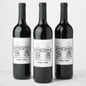 Custom Twee Bruiden Biker Motorfiets Avond Bruilof Wijn Etiket (Flessen)