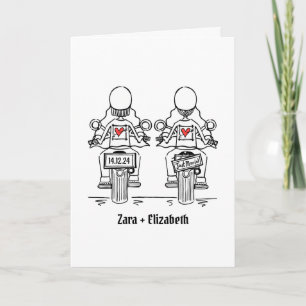 Custom Twee Bruiden Biker Motorfiets Bruiloft