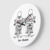 Custom Twee Bruiden Biker Motorfiets Bruiloft Grote Klok (Hoek)