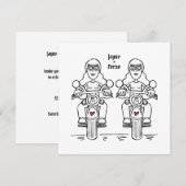 Custom Twee Bruiden Biker Motorfiets Lesbische Avo Kaart (Voorkant / Achterkant)