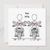 Custom Twee Bruiden Biker Motorfiets Lesbische Bru Kaart (Voorkant)
