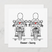 Custom Twee Bruiden Biker Motorfiets Lesbische Bru Kaart (Voorkant / Achterkant)