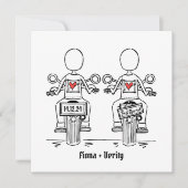 Custom Twee Bruiden Biker Motorfiets Lesbische Bru Kaart (Voorkant)