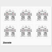 Custom Twee Bruiden Biker Motorfiets Lesbische Bru Vierkante Sticker (Vel)