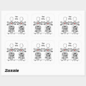Custom Twee Bruiden Biker Motorfiets Lesbische Bru Vierkante Sticker (Vel)