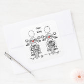 Custom Twee Bruiden Biker Motorfiets Lesbische Bru Vierkante Sticker (Envelop)