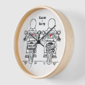 Custom Twee Bruiden Biker Motorfiets Trouwklok (Hoek)