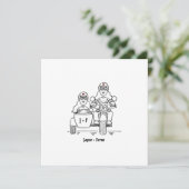 Custom Twee Bruiden Motorfiets en Sidecar Bruiloft Kaart (Staand voorkant)