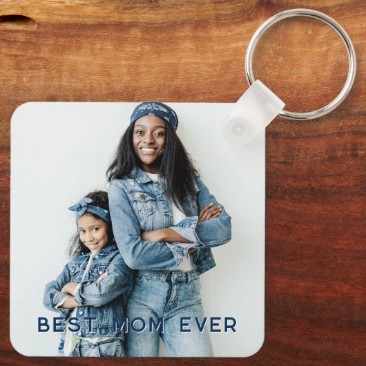 Custom twee foto beste mam ooit sleutelhanger (Achterkant)