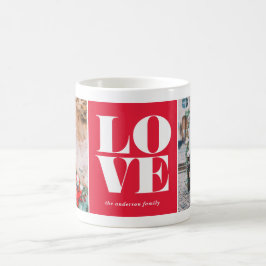 Custom Twee Fotocollage Rode LIEFDE Valentijnsdag Koffiemok