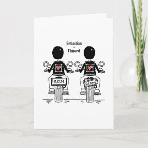 Custom Twee Grooms Biker Motorfiets Avond Bruiloft