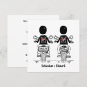 Custom Twee Grooms Biker Motorfiets Gay Wedding Kaart (Voorkant / Achterkant)