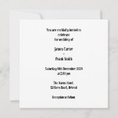 Custom Twee Grooms Biker Motorfiets Gay Wedding Kaart (Achterkant)