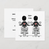 Custom Twee Grooms Biker Motorfiets Huwelijksavond Kaart (Voorkant / Achterkant)