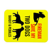 Custom Twee Hond Brandveiligheid Magneet (Horizontaal)