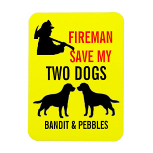Custom Twee Hond Brandveiligheid Magneet