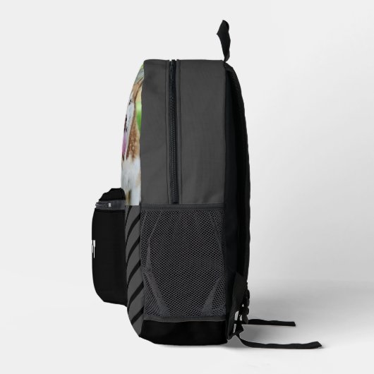 Custom Twee Hond Foto Eenvoudig Vet Bedrukte Rugzak (Rechts)