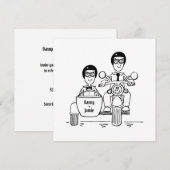 Custom Twee kamers Motorfiets en Sidecar Avond Kaart (Voorkant / Achterkant)