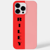 Custom Twee Kleur Blok Roos Blush Rood Grote Naam Case-Mate iPhone Case (Achterkant)