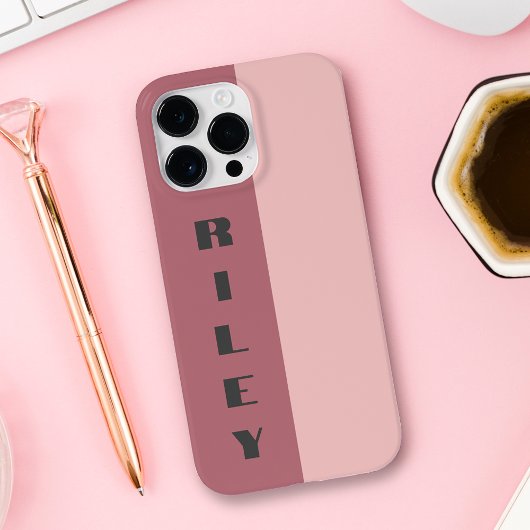 Custom Twee Kleurenblok Roos Gouden Blush Grote Na Case-Mate iPhone Case