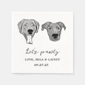 Custom Twee Pet Cocktail Servetten Bruiloft (Voorkant)