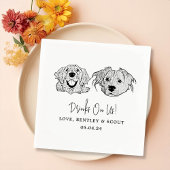 Custom Twee Pet Cocktail Servetten Bruiloft