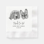 Custom Twee Pet Cocktail Servetten Bruiloft (Voorkant)