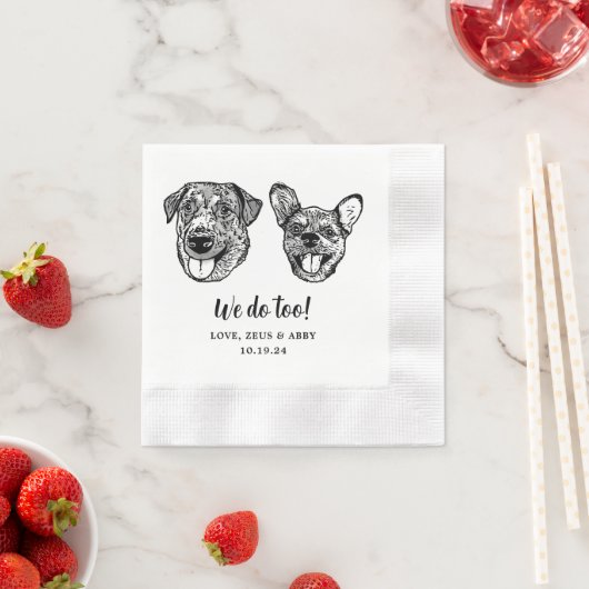 Custom Twee Pet Cocktail Servetten Bruiloft (Insitu)