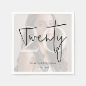 Custom Twenty Modern Birthday Party Napkins Servet (Voorkant)