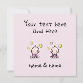 Custom Twin Baby Girls Congratulations w. Names,  Kaart (Voorkant)