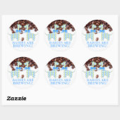 Custom Twin Boy Giraffes Baby's zijn Brouwen Ronde Sticker (Vel)