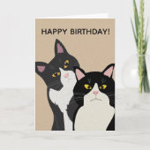CUSTOM Two Cats Happy Birthday  Kaart (Voorkant)