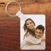 Custom two couple photo double sided aluminium sleutelhanger (Voorkant)