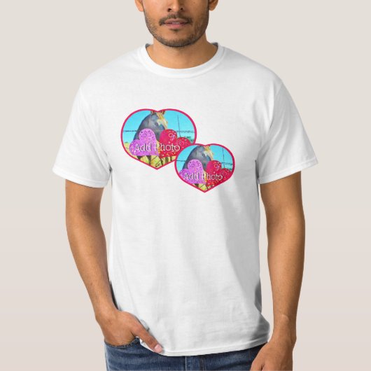 Custom Two Heart Photo Lijst modern love T-shirt (Voorkant)