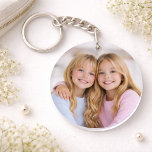 Custom Two Photo Double Sided Acrylic Keychain<br><div class="desc">Custom two photo double sided keychain personalize by replacing the both sample/placeholder photos with your own photos.</div>