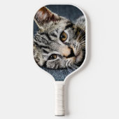 CUSTOM TWO PHOTO PET CAT PICKLEBALL PADDLE (Voorkant)