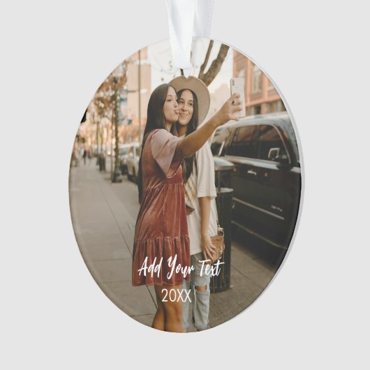 Custom Two Photos Acrylic Ornament (voorkant)