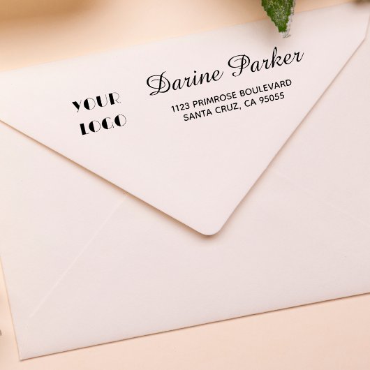 Custom Typography Bedrijf Logo Naam Retouradres Zelfinktende Stempel