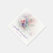 Custom Typography Script Flowers Elegant Wedding Servet (Hoek)