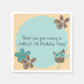 Custom Uil Verjaardag Party Papier servetten (Voorkant)