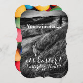 Custom Uitnodigen Party Pasen Ei Hunt Brunch Kaart (Voorkant / Achterkant)