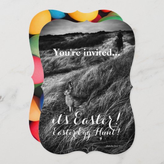 Custom Uitnodigen Party Pasen Ei Hunt Brunch Kaart (Voorkant / Achterkant)
