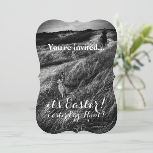 Custom Uitnodigen Party Pasen Ei Hunt Brunch Kaart (Staand voorkant)