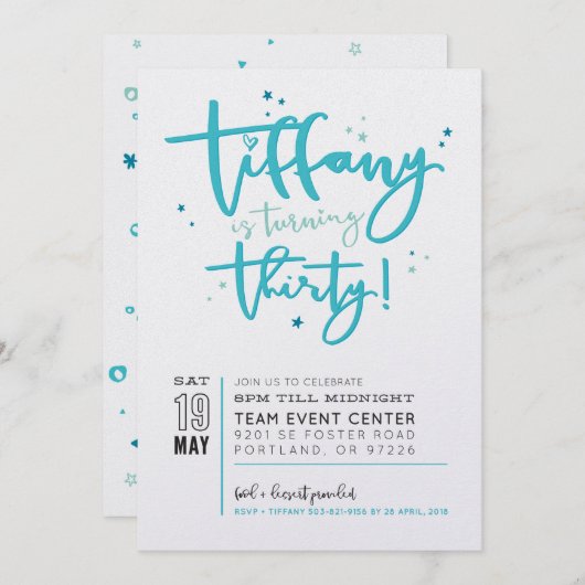 CUSTOM UITNODIGING PRINT voor Tiffany (Voorkant / Achterkant)