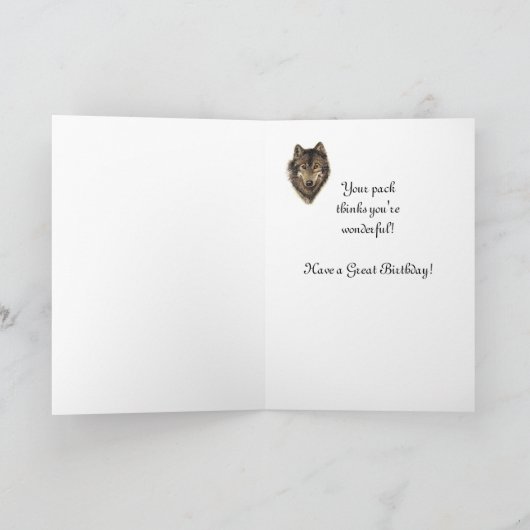 Custom Uncle Birthday - Wolf en Pack Quote Kaart (Binnen)