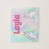 Custom Unicorn Child Name Puzzle Legpuzzel (Verticaal)