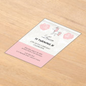 Custom Unicorn Cute Pink Birthday Party Invitation Acryl Uitnodigingen (Laagn)