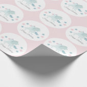 Custom Unicorn Cute Pink Blue Happy Birthday  Cadeaupapier (Hoek)